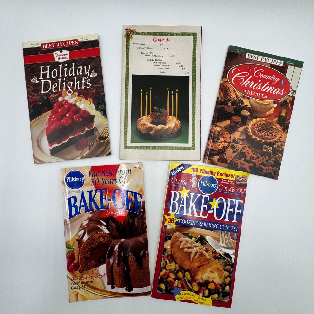 Vintage Pillsbury Duncan Hines Recipe Cookbook Booklets Lot of 5 Holiday 80s 90s